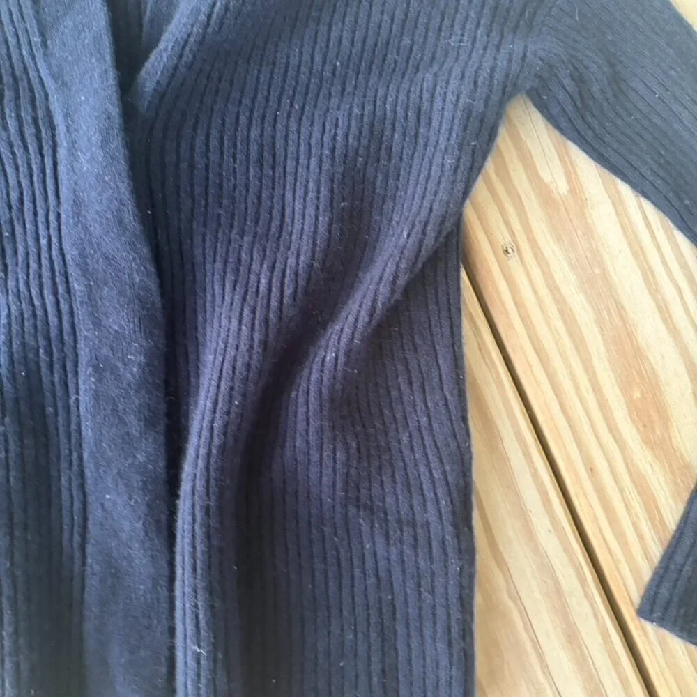 ** Vince Wool Cashmere Ribbed Knit Button Cardigan Navy XXS
